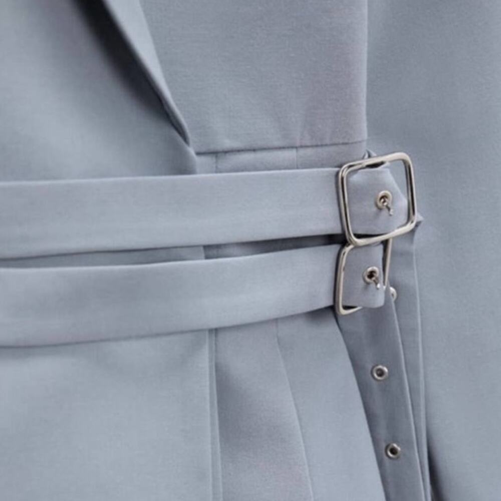 Zara Box Pleat Blazer Dress with Belt – Blue Gray – Size XL | Ref. 8664/338 - Picture 5 of 8